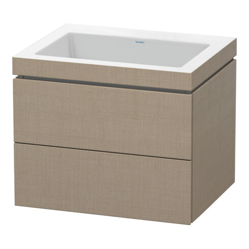 Duravit Meuble sous-lavabo c-bonded L-Cube 60x48 cm, sans robinet, laqué, 2 tiroirs, suspendu