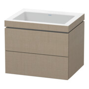 Duravit Meuble sous-lavabo c-bonded L-Cube 60x48 cm, sans robinet, laqué, 2 tiroirs, suspendu
