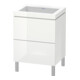 Duravit Meuble sous-lavabo c-bonded L-Cube 60x48 cm, sans trop-plein, blanc brillant, 2 tiroirs, posé-1