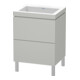 Duravit Meuble sous-lavabo c-bonded L-Cube 60x48 cm, sans trop-plein, blanc mat, 2 tiroirs, debout-1