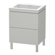 Duravit Meuble sous-lavabo c-bonded L-Cube 60x48 cm, sans trop-plein, blanc mat, 2 tiroirs, debout-1