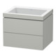 Duravit Meuble sous lavabo c-bonded L-Cube 60x48 cm, sans trop-plein, blanc mat, 2 tiroirs, suspendu-1