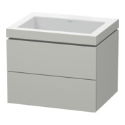 Duravit Meuble sous lavabo c-bonded L-Cube 60x48 cm, sans trop-plein, blanc mat, 2 tiroirs, suspendu