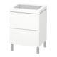 Duravit Meuble sous lavabo c-bonded L-Cube 60x48 cm, sans trop-plein, blanc mat, 2 tiroirs, vertical-1