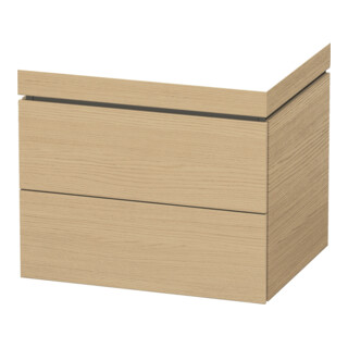 Duravit Meuble sous lavabo c-bonded L-Cube 60x48 cm, sans trop-plein, chêne naturel, 2 tiroirs