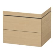 Duravit Meuble sous lavabo c-bonded L-Cube 60x48 cm, sans trop-plein, chêne naturel, 2 tiroirs