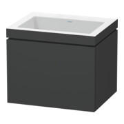 Duravit Meuble sous lavabo c-bonded L-Cube 60x48 cm, sans trop-plein, graphite mat, 1 tiroir, suspendu-1