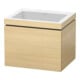 Duravit Meuble sous lavabo c-bonded L-Cube 60x48 cm, sans trop-plein, méd. œuf, 1 tiroir, suspendu-1