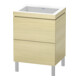 Duravit Meuble sous lavabo c-bonded L-Cube 60x48 cm, sans trop-plein, méd. oeuf, 2 tiroirs, debout-1