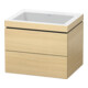 Duravit Meuble sous-lavabo c-bonded L-Cube 60x48 cm, sans trop-plein, méd. œuf, 2 tiroirs, suspendu-1