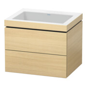 Duravit Meuble sous-lavabo c-bonded L-Cube 60x48 cm, sans trop-plein, méd. œuf, 2 tiroirs, suspendu-1