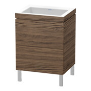 Duravit Meuble sous lavabo c-bonded L-Cube 60x48 cm, sans trop-plein, N foncé, 2 tiroirs, debout