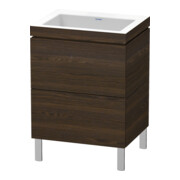 Duravit Meuble sous-lavabo c-bonded L-Cube 60x48 cm, sans trou, 2 tiroirs, debout