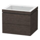 Duravit Meuble sous lavabo c-bonded L-Cube 60x48 cm, sans trou, 2 tiroirs, suspendu-1