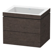 Duravit Meuble sous lavabo c-bonded L-Cube 60x48 cm, sans trou, 2 tiroirs, suspendu