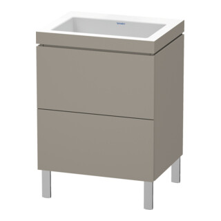 Duravit Meuble sous lavabo c-bonded L-Cube 60x48 cm, sans trou, bas, 2 tiroirs, debout