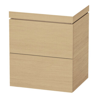 Duravit Meuble sous-lavabo c-bonded L-Cube 60x48 cm, sans trou, blanc, 2 tiroirs, sur pied
