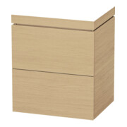 Duravit Meuble sous-lavabo c-bonded L-Cube 60x48 cm, sans trou, blanc, 2 tiroirs, sur pied