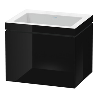 Duravit Meuble sous-lavabo c-bonded L-Cube 60x48 cm, sans trou, blanc brillant, 1 tiroir, suspendu