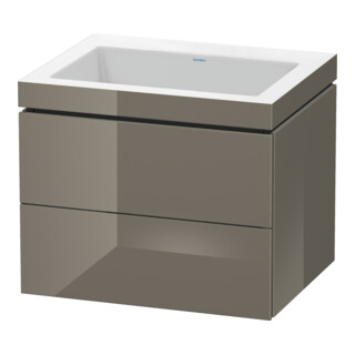 Duravit Meuble sous-lavabo c-bonded L-Cube 60x48 cm, sans trou, blanc brillant, 2 tiroirs, suspendu