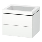 Duravit Meuble sous-lavabo c-bonded L-Cube 60x48 cm, sans trou, blanc mat, 2 tiroirs, suspendu