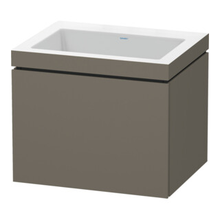 Duravit Meuble sous-lavabo c-bonded L-Cube 60x48 cm, sans trou, gris mat, 1 tiroir, suspendu