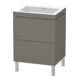 Duravit Meuble sous-lavabo c-bonded L-Cube 60x48 cm, sans trou, pour robinet, 2 tiroirs, debout-1