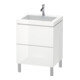Duravit Meuble sous-lavabo c-bonded L-Cube 60x48 cm, sans trou, pour robinet, 2 tiroirs, debout