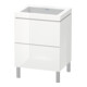 Duravit Meuble sous lavabo c-bonded L-Cube 60x48cm, sans trop-plein, blanc brillant, 2 tiroirs, debout-1