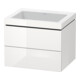 Duravit Meuble sous-lavabo c-bonded L-Cube 60x48cm, sans trop-plein, blanc brillant, 2 tiroirs, suspendu-1
