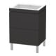 Duravit Meuble sous lavabo c-bonded L-Cube 60x48cm, sans trop-plein, gris mat, 2 tiroirs, hauteur fixe-1