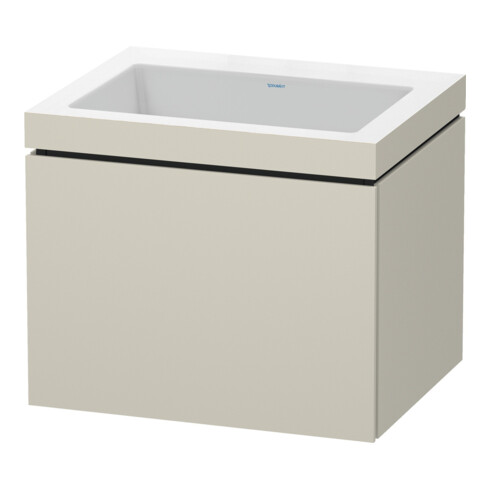 Duravit Meuble sous-lavabo c-bonded L-Cube 60x48cm, sans trop-plein, Tau mat, 1 tiroir, suspendu