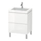 Duravit Meuble sous-lavabo c-bonded L-Cube 60x48cm, sans trou, blanc marbré, 2 tiroirs, debout