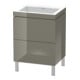 Duravit Meuble sous-lavabo c-bonded L-Cube 60x48cm, sans trou, gris brillant, 2 tiroirs, debout-1