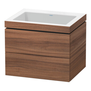 Duravit Meuble sous lavabo c-bonded L-Cube 60x48cm, sans trou, N naturel, 2 tiroirs, suspendu