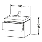 Duravit Meuble sous lavabo c-bonded L-Cube 60x48cm, sans trou, N naturel, 2 tiroirs, suspendu-5