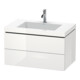 Duravit Meuble sous lavabo c-bonded L-Cube 80x48 cm, 1 HL, blanc hgl, 2 tiroirs, suspendu-1