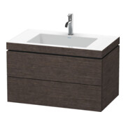 Duravit Meuble sous-lavabo c-bonded L-Cube 80x48 cm, 1 HL, E d geb., 2 tiroirs, suspendu-1