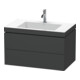 Duravit Meuble sous-lavabo c-bonded L-Cube 80x48 cm, 1 HL, graphite mat, 2 tiroirs, suspendu-1