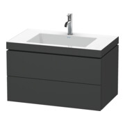 Duravit Meuble sous-lavabo c-bonded L-Cube 80x48 cm, 1 HL, graphite mat, 2 tiroirs, suspendu