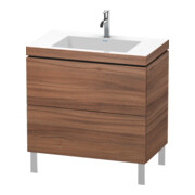 Duravit Meuble sous-lavabo c-bonded L-Cube 80x48 cm, 1 HL, Noyer Nat, 2 tiroirs, deb.-1