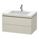 Duravit Meuble sous lavabo c-bonded L-Cube 80x48 cm, 1 porte, taupe, 2 tiroirs, suspendu-1