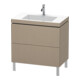 Duravit Meuble sous lavabo c-bonded L-Cube 80x48 cm, 1 robinet, laqué, 2 tiroirs, debout-1