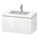 Duravit Meuble sous lavabo c-bonded L-Cube 80x48 cm, 1 tiroir, blanc brillant, 1 coulissant, suspendu-1
