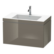 Duravit Meuble sous-lavabo c-bonded L-Cube 80x48 cm, 1 tiroir, blanc brillant, 1 tiroir, suspendu
