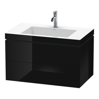 Duravit Meuble sous lavabo c-bonded L-Cube 80x48 cm, 1 tiroir, blanc brillant, 2 tiroirs, suspendu