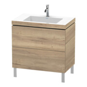 Duravit Meuble sous-lavabo c-bonded L-Cube 80x48 cm, 1 tiroir, blanc marbré, 2 tiroirs, vertical-1