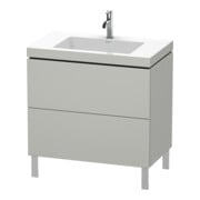 Duravit Meuble sous lavabo c-bonded L-Cube 80x48 cm, 1 tiroir, blanc mat, 2 coulissants, vertical