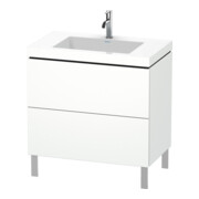 Duravit Meuble sous lavabo c-bonded L-Cube 80x48 cm, 1 tiroir, blanc mat, 2 coulisses, debout-1
