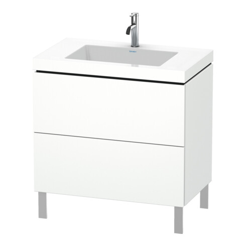 Duravit Meuble sous lavabo c-bonded L-Cube 80x48 cm, 1 tiroir, blanc mat, 2 tiroirs, debout